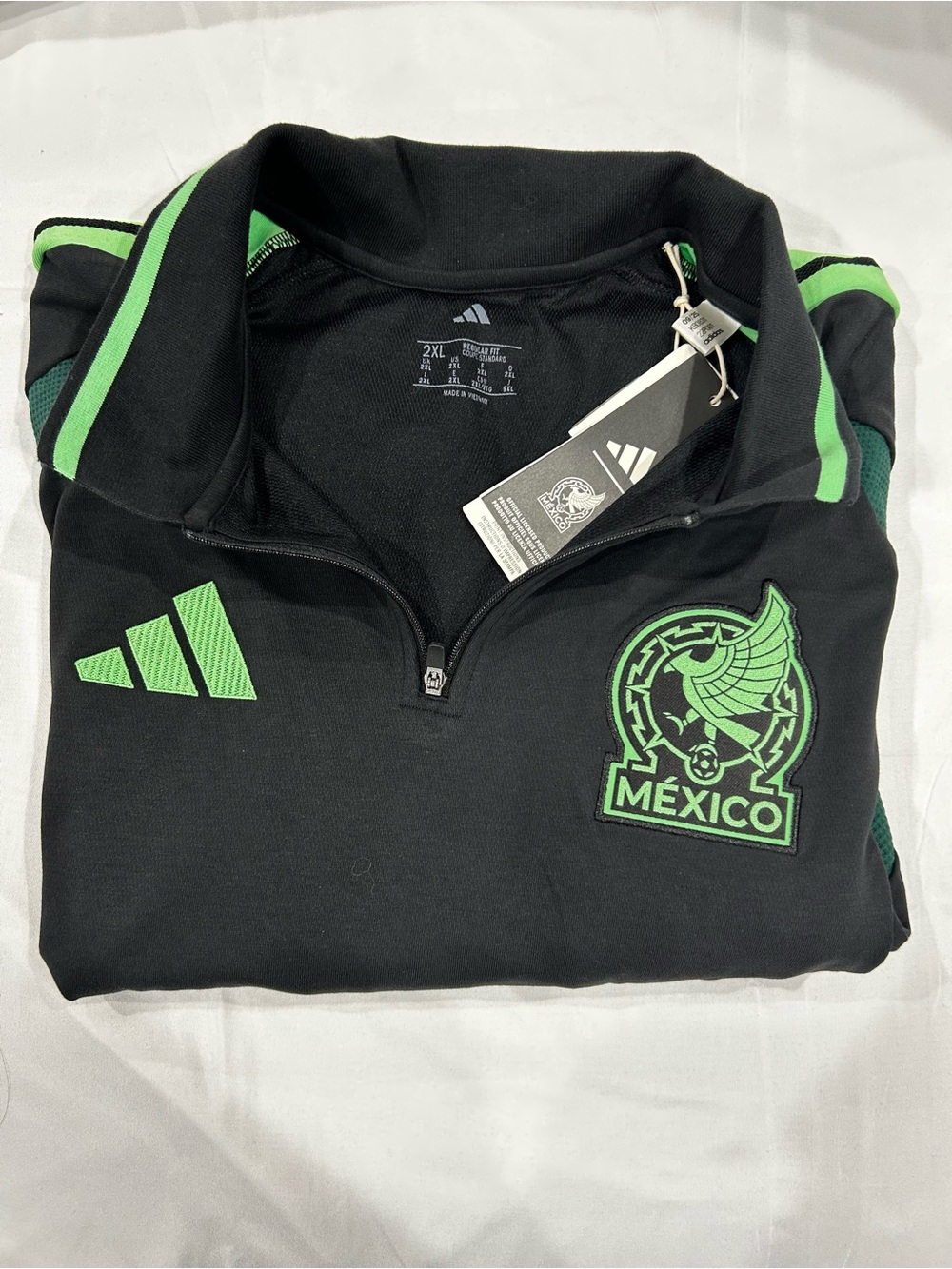 2026 Adidas Black and Green Mexico Tiro Polo